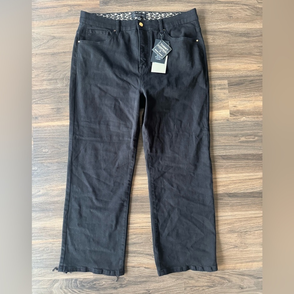 NEW Risen Los Angeles Tummy Control Jeans Black Size 2XL